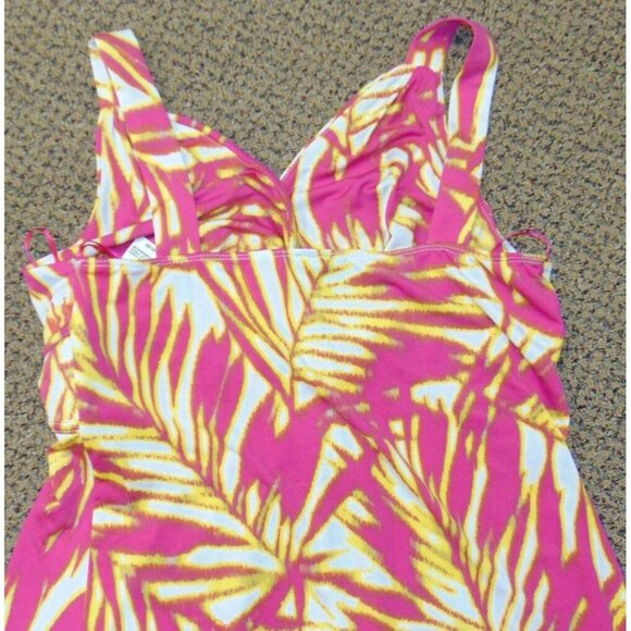 Womens Maxi Sun Dress Small Surplice Covington Pink Yellow White Summer - Picture 4 of 4